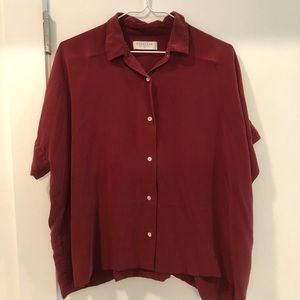 Everlane silk short sleeve square shirt